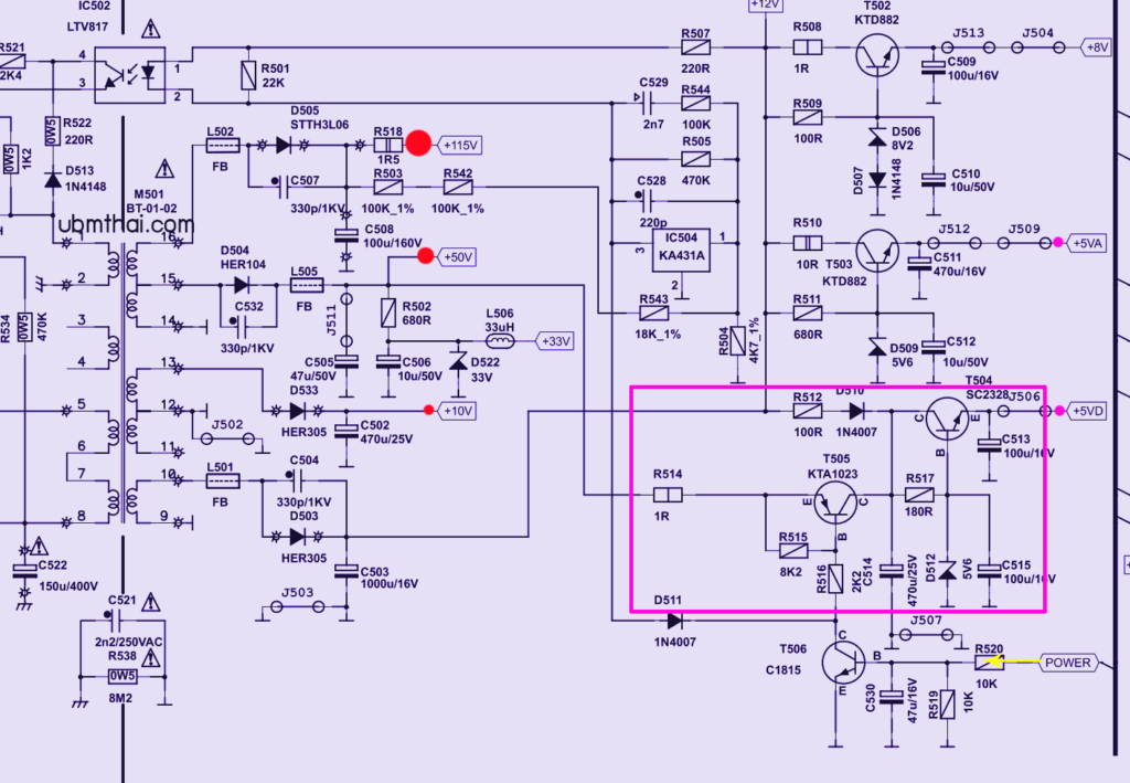 วงจรPower Supply TV. Polytron 5118 โป๊ะเช๊ะ ดอท คอม